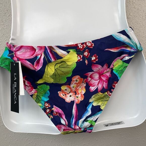NWT La Blanca Tankini and Floral Bottoms Size 10 - Picture 9 of 9